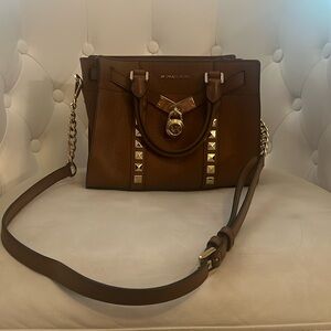 Brown with gold studs Michael Kors bag